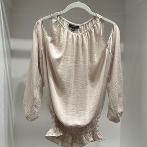 Alfani Beige Blouse with Ruffle Detail